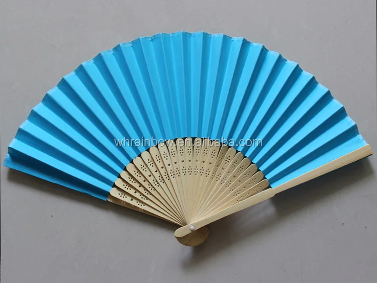 plain color paper hand fan