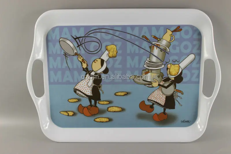 14 inch melamine tray with handle Melamine serving tray