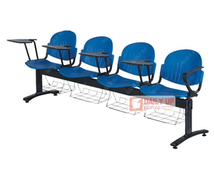 Lecture Hall Furniture Sturdy Conference Chair with Writing Board Linking Chairs with Book Rack