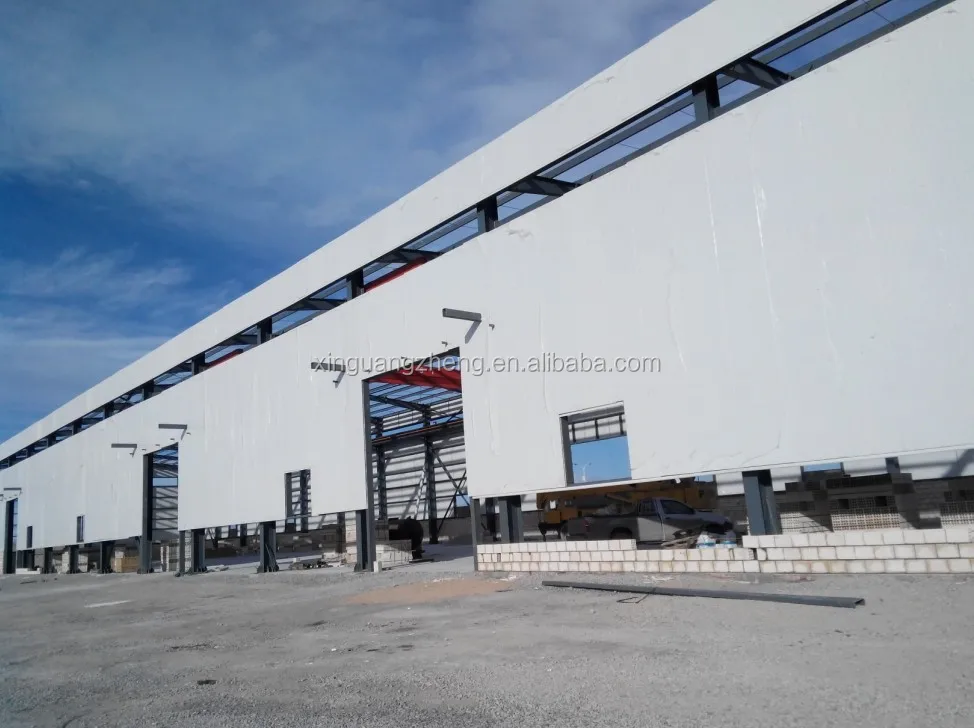 Fire-proof heat-Insulation prefab light steel structure workshop and warehouse