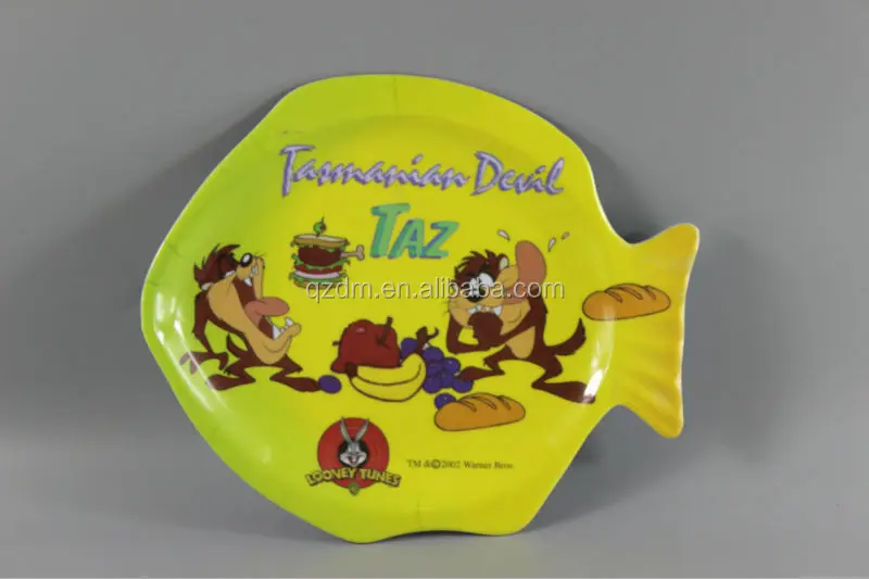 Fish Shape Melamine Dinner Plate For Kids