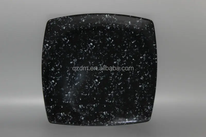 Black Plate , Melamine Square Plate Dessert Plate