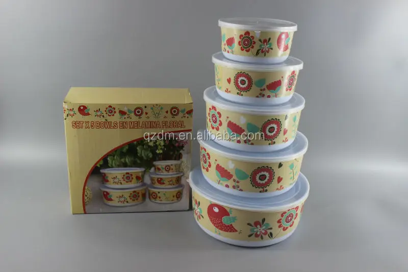 3pcs Melamine Storage Bowl Set With Lid
