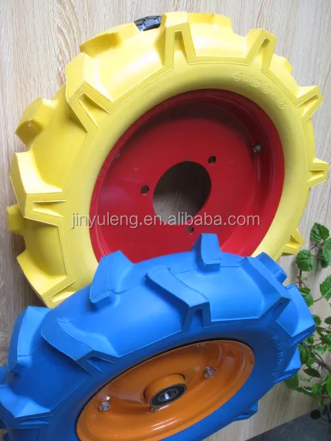 Herringbone pattern 16 inches 4.00-8 pu solid rubber foam wheel ,wheelbarrow ,Farm machinery wheel,parts,accessories
