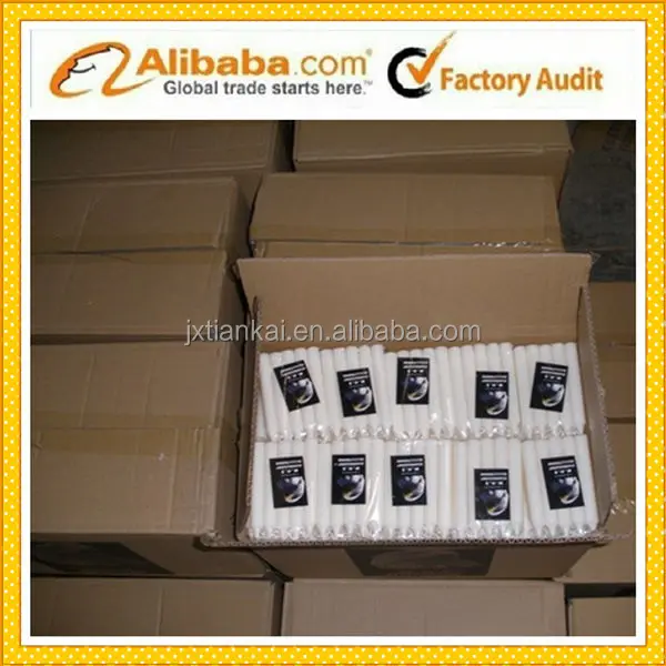 Lot De 10 Bougies "Ménage" 20cm Blanc