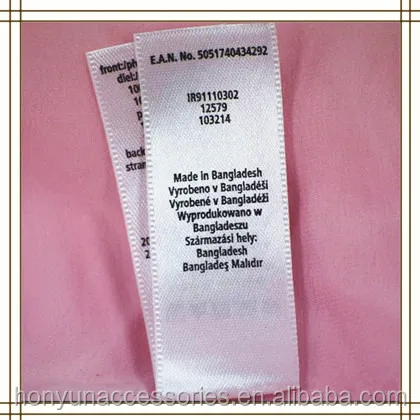 Custom Swimwear Printed Satin Cloth Care Label - Buy Swimwear Care ...