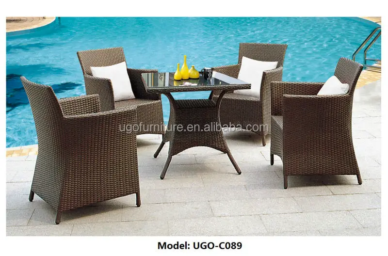 White Pe Rattan Outdoor Furniture,Plastic Chairs And Tables,Dining