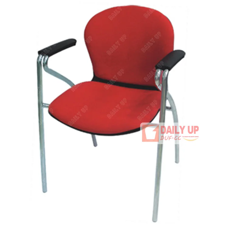 Fabirc-Padded Metal Chair Stack Lecture Chair Upholstered Office Chair Parts