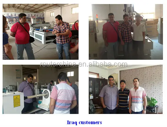 Iraq customers cnc wooworking turning engraving lathe router machine and cnc laser plasma cutting engraving machine