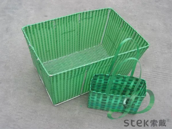 plastic woven basket bag