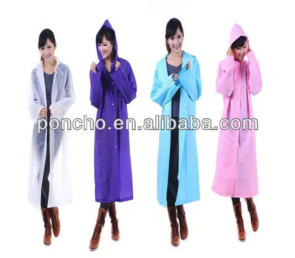 High quality outdoor PE long raincoat for Men or ladies1