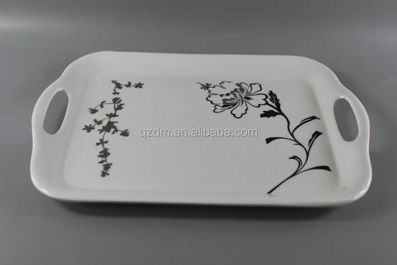 19" Melamine Serving Tray With Handle FDA
