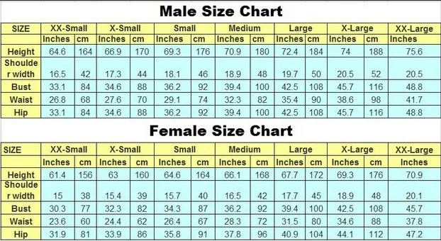 School Uniform Shirt Size Chart