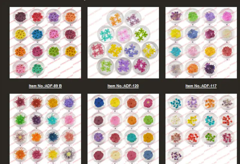 Natural Plant Dry Flower Nail Small Adorn Article 12 Color Boxes Of