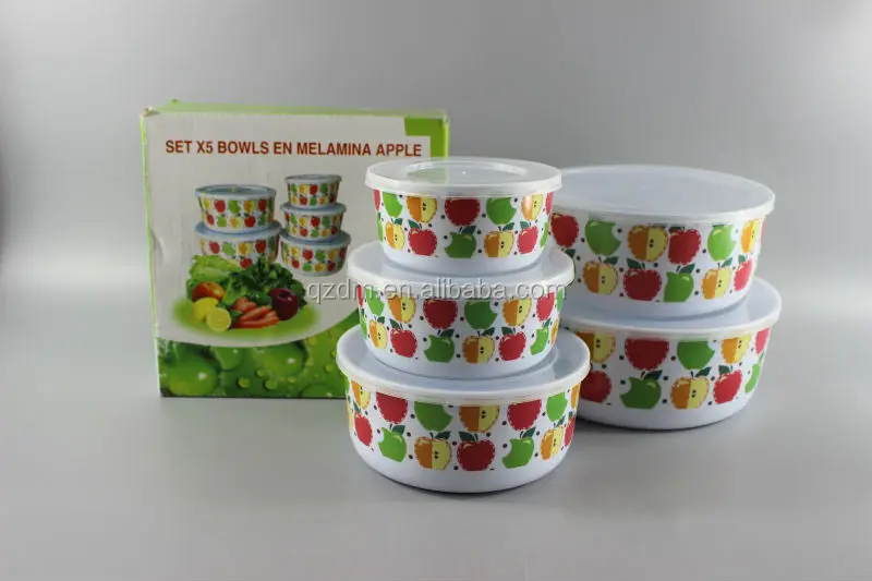 Cheap 5PC Melamine Round Bowl Set With Lid