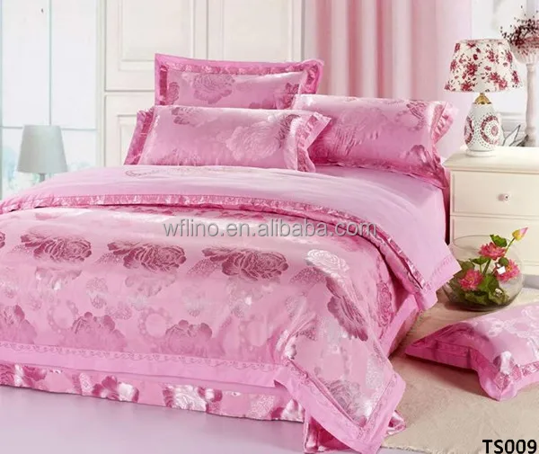 Imitated Silk Jacquard Bedding Set Bridal Bed Sheet Luxury Wedding