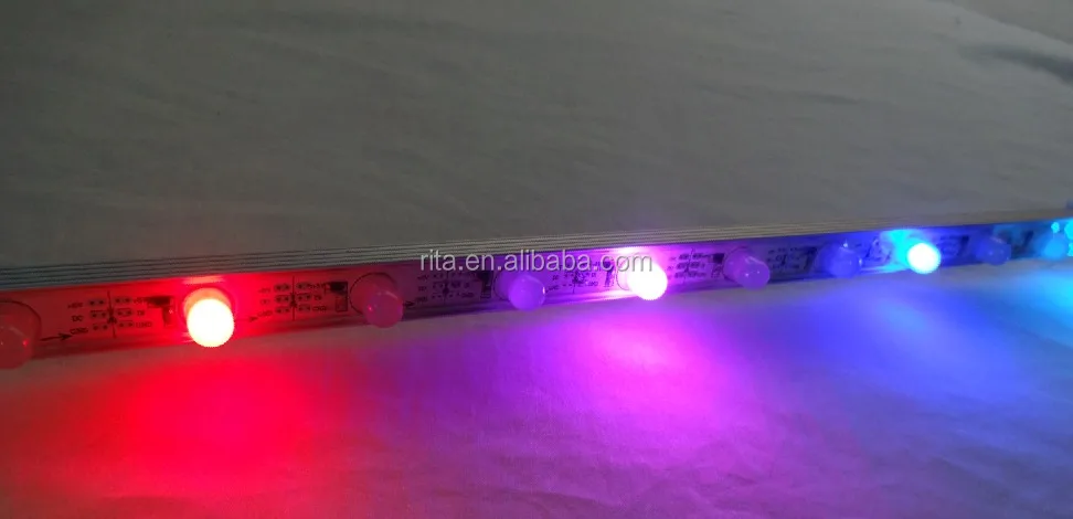 Pl9823 Barra Rígida Llevada; Dc5v;1m De Largo; 32pcs 8mm Rgb Led Con