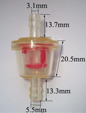 Universal colorful 6mmplastic motorcycle fuel filter