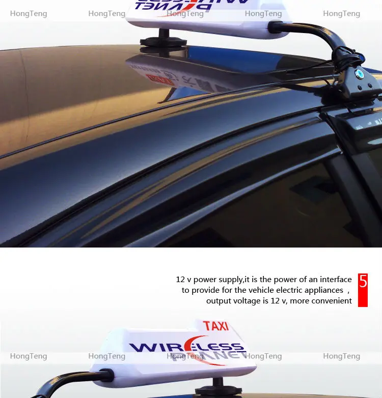 New magnet or pull hook type led auto slim taxi top ad