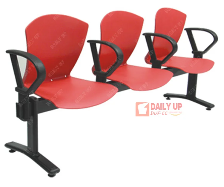 Airport Chair Waiting Area with Armrest 3 Seat Lobby Chairs Sturdy Public Station Seating