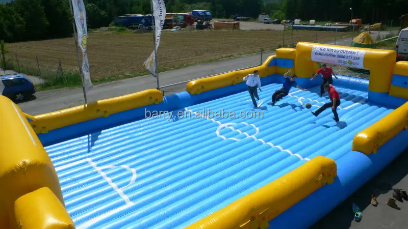 inflatable soap soccer field