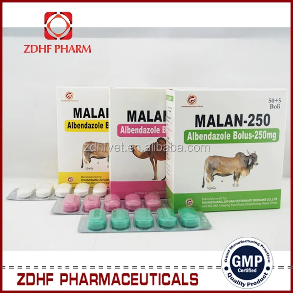 Animal Drugs Manufacturer Cattle Dewormer Albendazole 400mg Tablet For