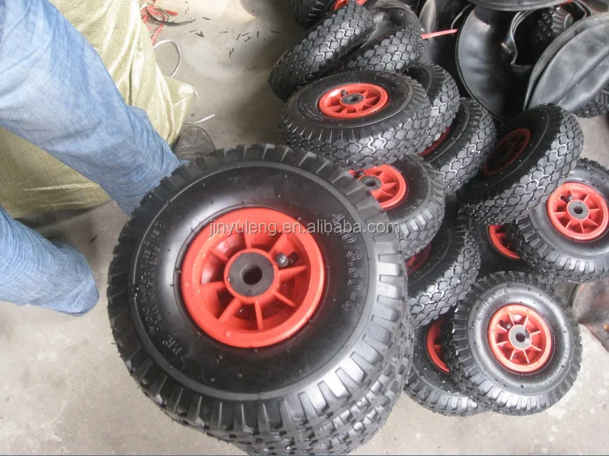 Plastic rim 16 inches 6.50-8 rubber wheel for wheelbarrow lawn mower,hay mowe,hand truck,and Handling equipment nylon push