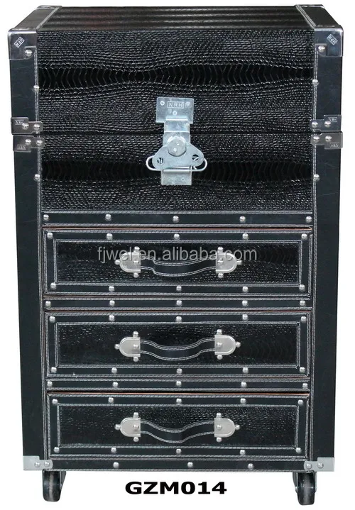 Portable Black Snake Faux Leather Storage Chest Of Drawers Buy