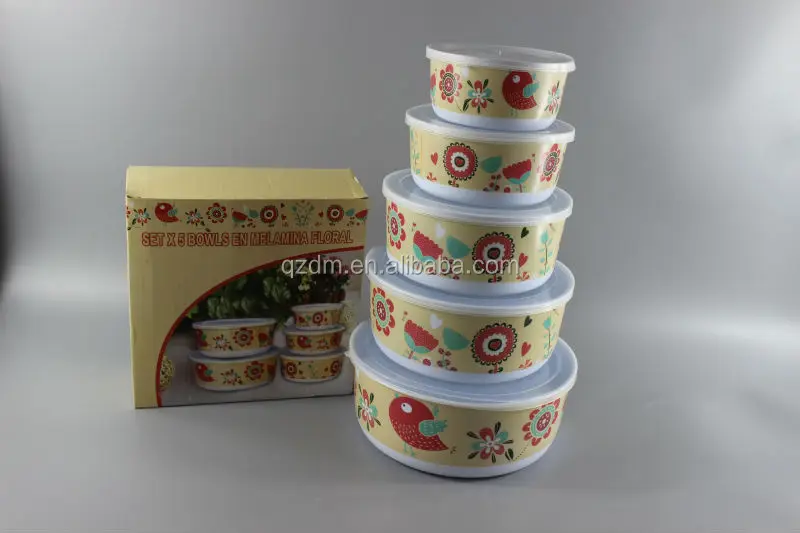 3pcs Melamine Storage Bowl Set With Lid