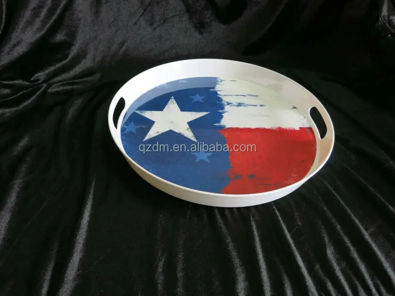 Melamine Serving tray Plastic oval with handle
