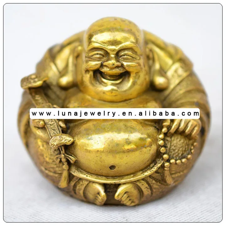 Bronze Lucky Buddha,Fengshui Chinese Laughing Buddha,Good Luck Buddha