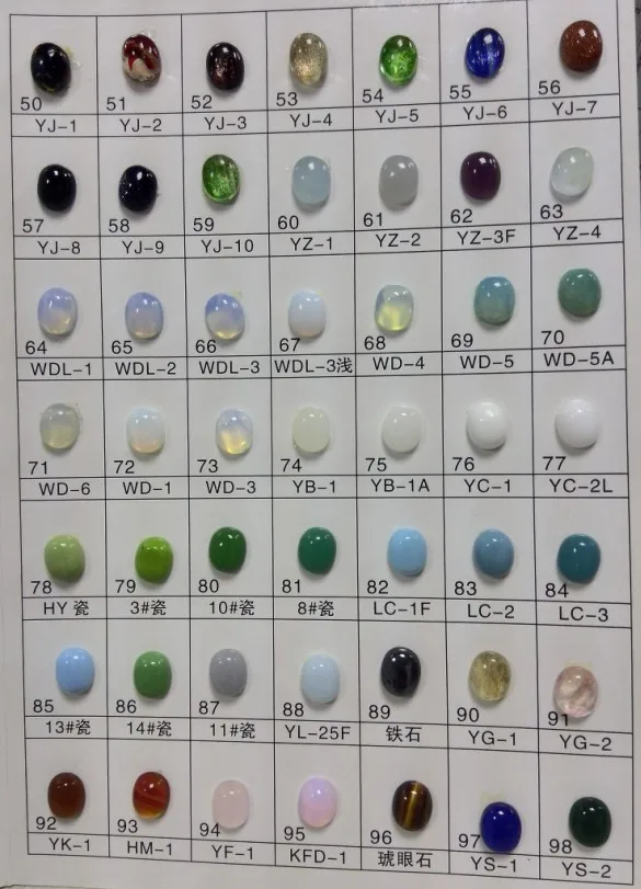 Where can you find Jade color chart?