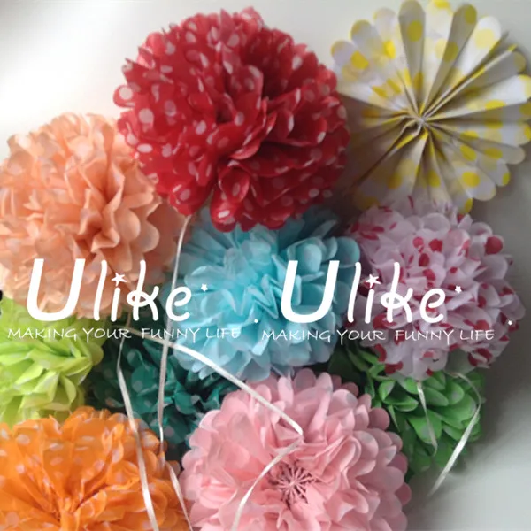 Polka Dots Hanging Tissue Paper Pom Pomsartificial Wedding Decoration Flowerspink Polka Dots Hanging Tissue Paper Pom Pomsartificial Wedding Decoration Flowerspink