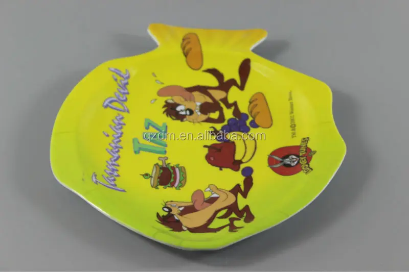 Fish Shape Melamine Dinner Plate For Kids