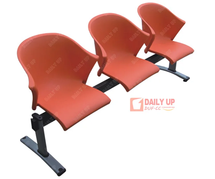 Artistic Appearance Public Waiting Bench with Armrest Lobby 3 Seat Beam Chair Sturdy