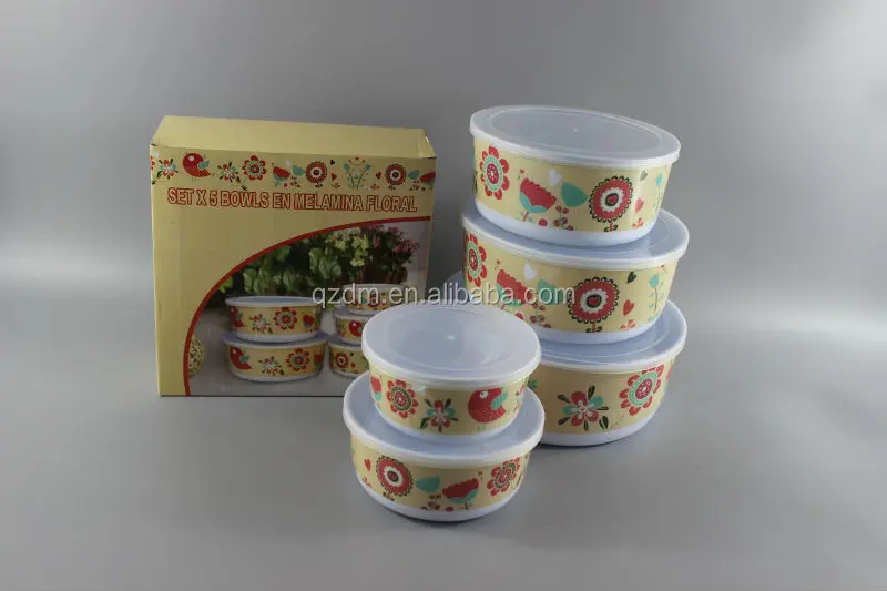 3pcs Melamine Storage Bowl Set With Lid