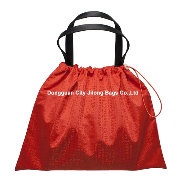 Custom Print Logo Large Pink Satin Purse Drawstring Dust Covers For