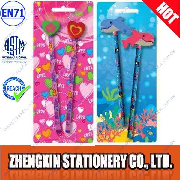 Colored fancy pencil with cartoon rubber eraser toppers.jpg