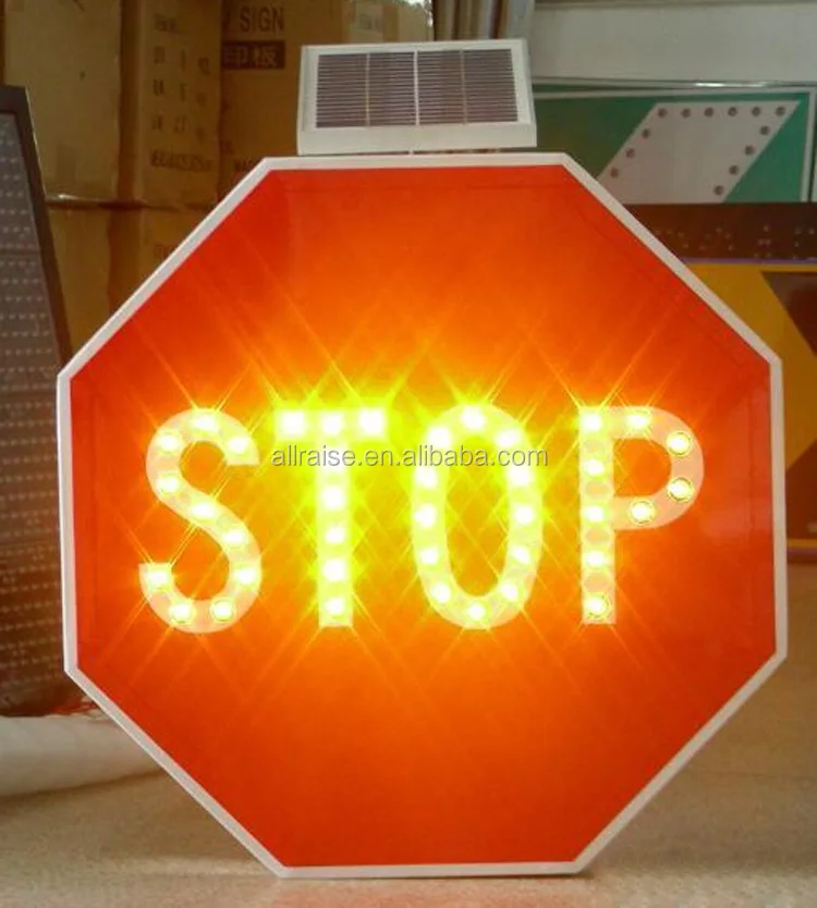 High Bright Aluminum Solar Powered Led Flashing Led Stop Sign Buy