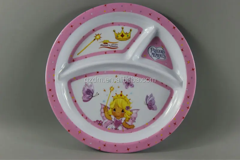 Plastic/Melamine 3 Section Plate For Babies