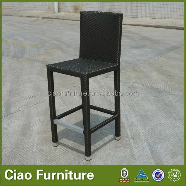 Hot New Outdoor Resin Rattan High Bar Chair Armless Bar Stool