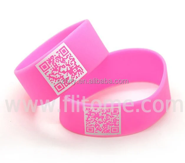 Custom Silicone Qr Code Id Bands Buy Silicone Qr Code Id Bands,Qr