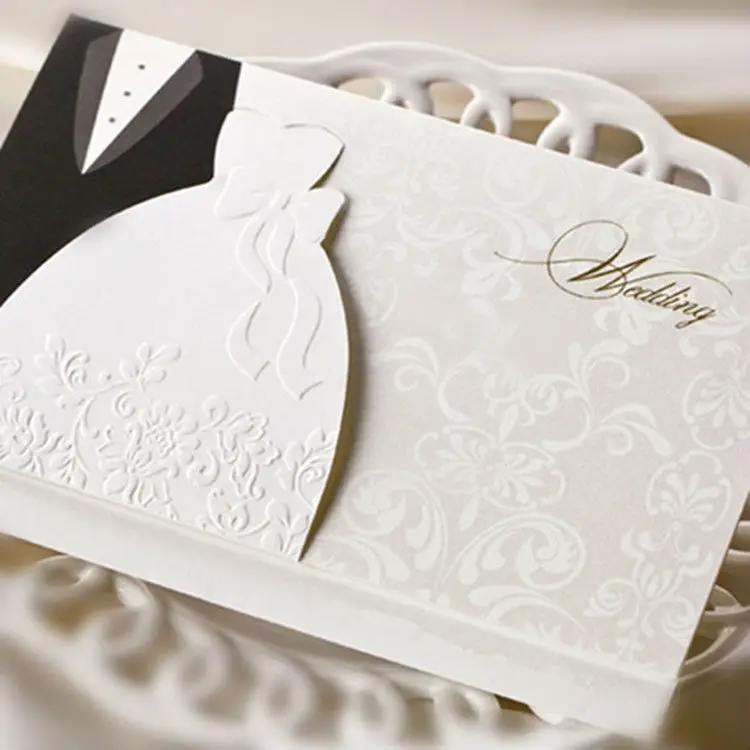 Newest 3d Wedding Invitation Card Black And White