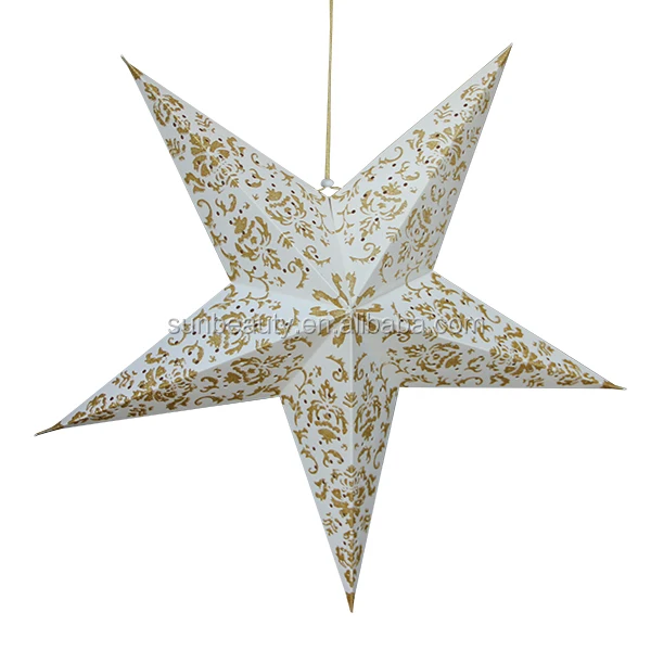 Christmas Hanging Decoration 5 Point Paper Star Lanterns With