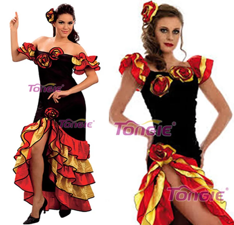 rumba salsa dames espagnol mexicain flemenco déguisement carnaval