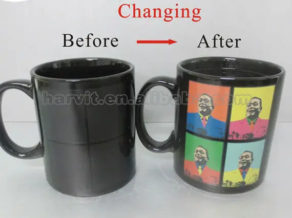 Ceramic Tea Cup Heat Sensitive Color Changing Temperature Change Ceramic Tea Cup Heat Sensitive Color