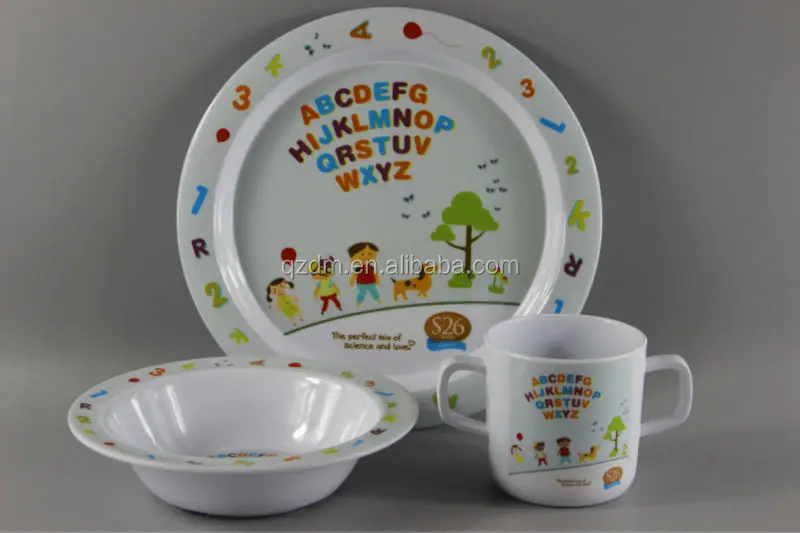Set Of 3pc Melamine Dinner Set For Kid