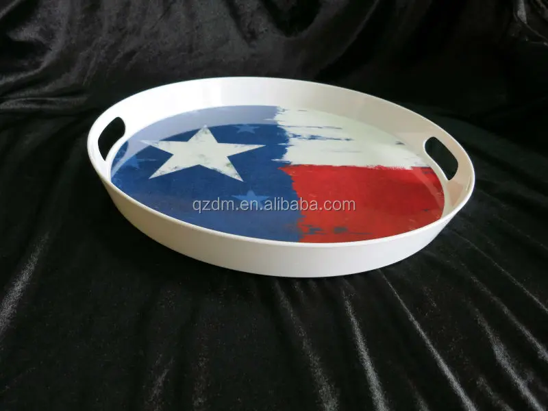Melamine Serving tray Plastic oval with handle