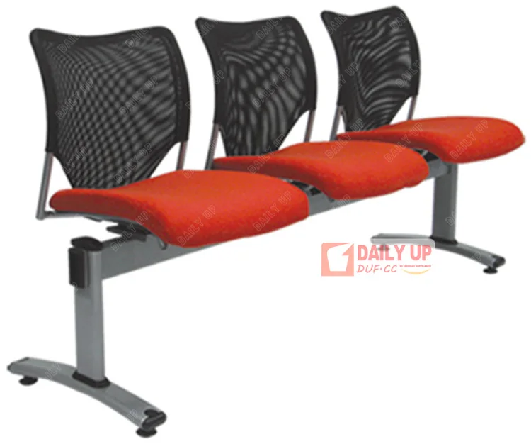 Public 3 Seater Link Chair Salon Waiting Chairs With Padded Seater Reception Room Cushion Chair