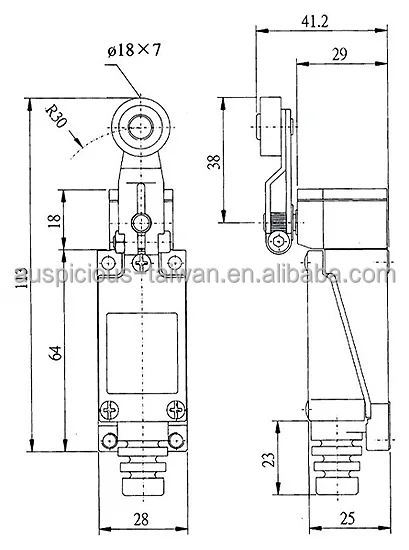 AZ-8104/8104L IP65 미니 리미트 스위치 사이드 로터리 롤러 레버| Alibaba.com